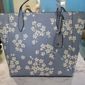 New Kate Spade Light Blue Floral Tote